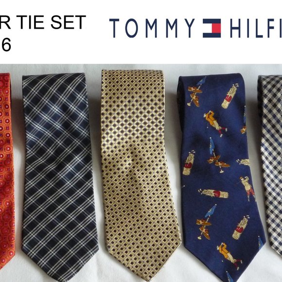 Lot of 6 Tommy Ties 3 Golf Theme Classic Silk - Picture 1 of 15